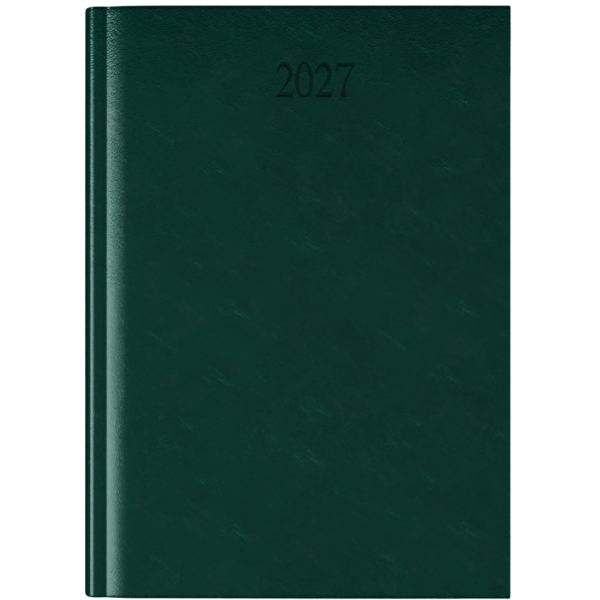 Richmond FineGrain A5 Desk Diary, Week To View, Green