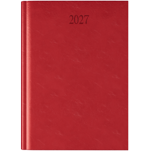 Richmond FineGrain A5 Desk Diary, Week To View, Red