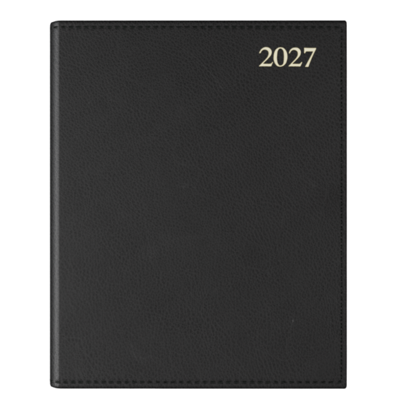Chelsea Leather Quarto Diary, Week To View, Black