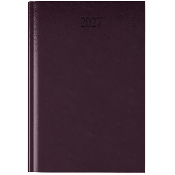 Richmond FineGrain A4 Desk Diary, Day Per Page, Burgundy