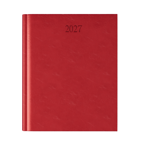 Richmond FineGrain Quarto Desk Diary, Day Per Page, Red
