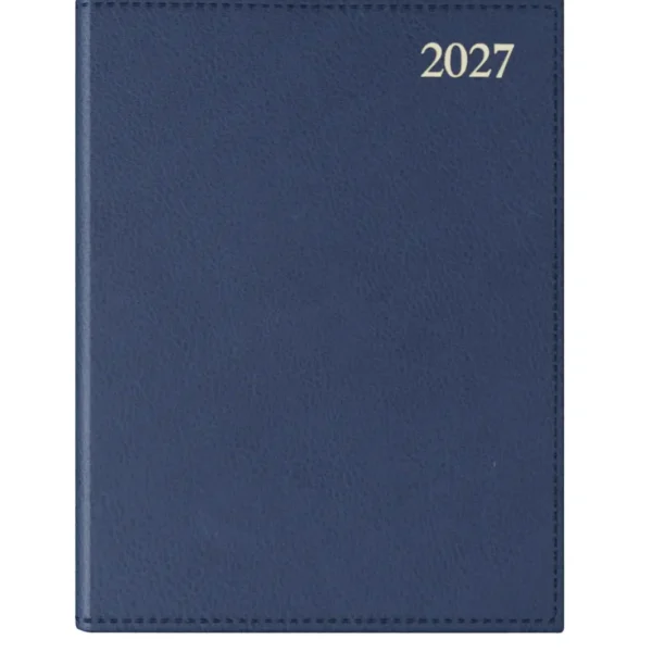 Chelsea Leather Quarto Diary, Week To View, Blue