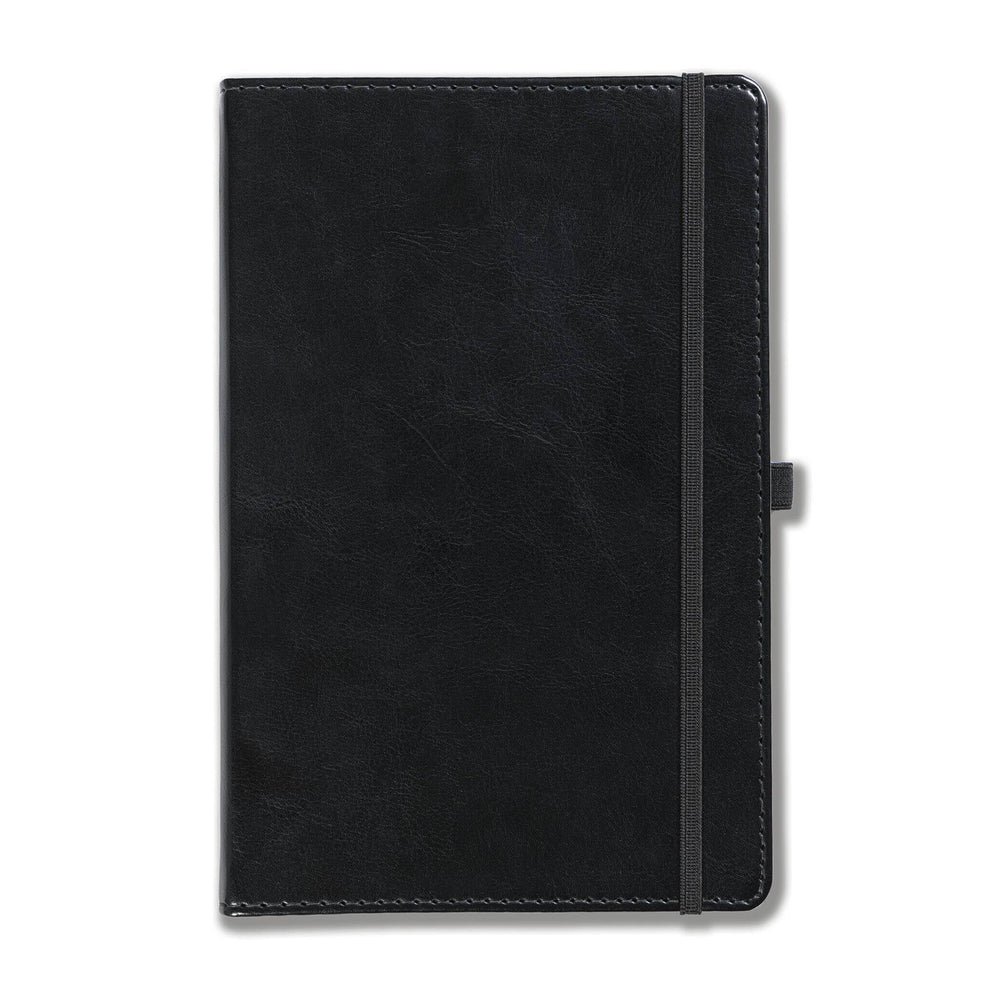 harrogate-faux-leather-a5-notebook-feint-ruled-black
